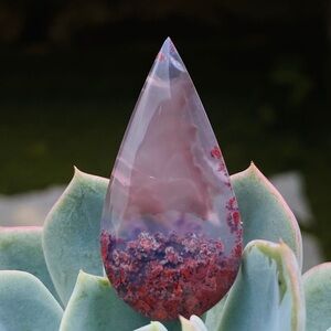 Teardrop Gemstone Cabochon Mossagate